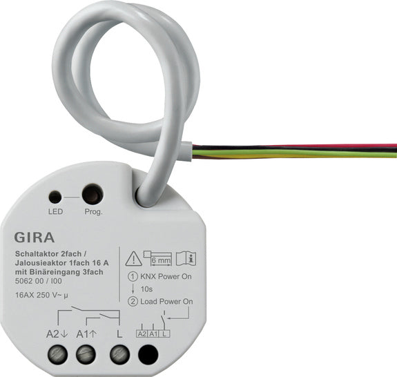 Gira One 2-Gang Switch 16A KNX Secure Actuator - 506200