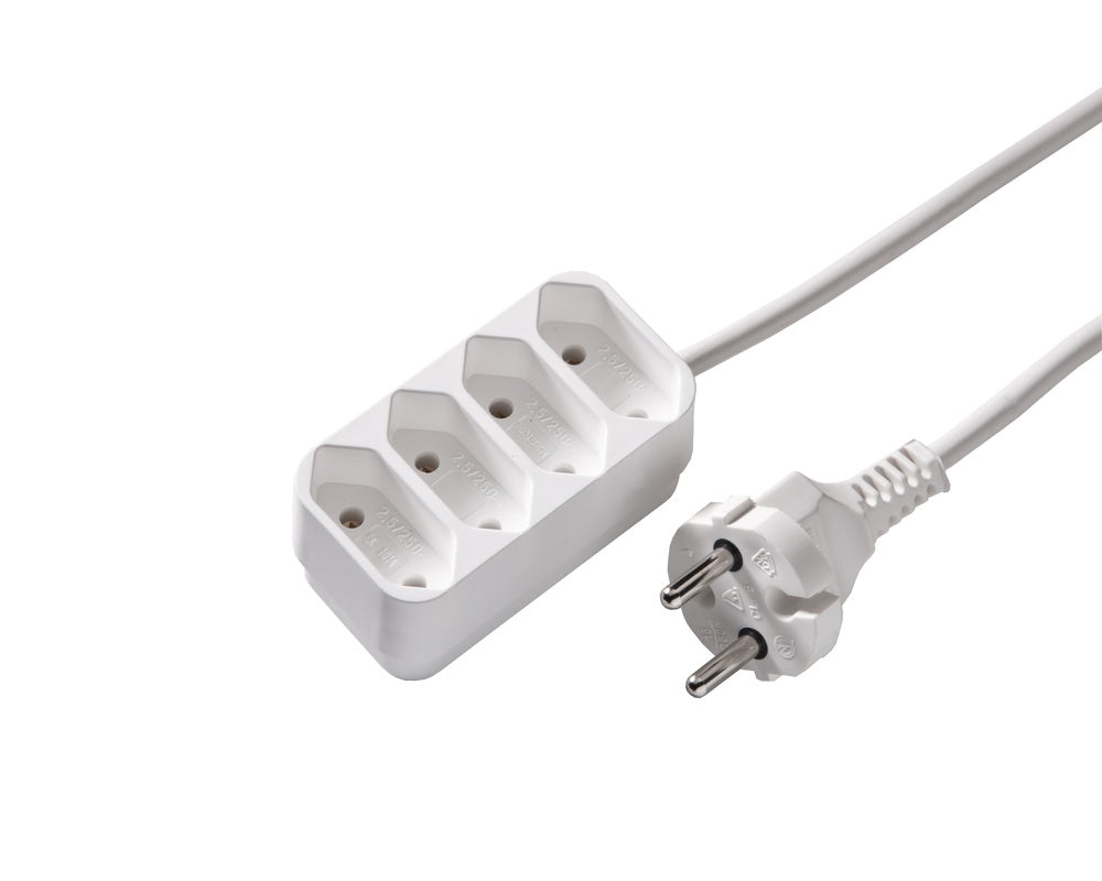 Martin Kaiser 4-Way Euro Power Strip 2.5A Non-Grounded - 1014ZL/15/KWS [2 Pieces]