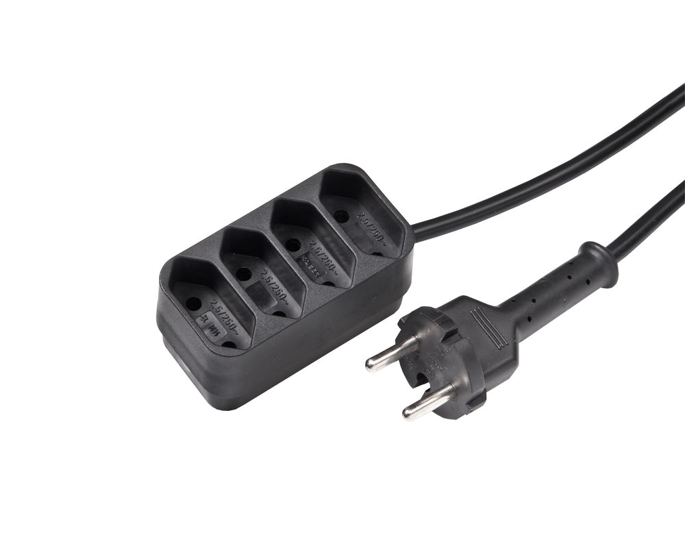 Martin Kaiser 4-Way Euro Power Strip 2.5A Non-Grounded - 1014ZL/15/SW [2 Pieces]