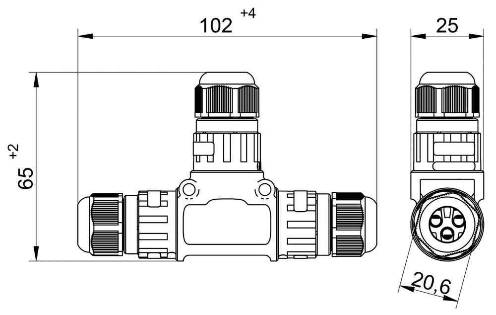 IP68 Waterproof Cable Junction Box 3P 32A 450V - CBIP68P3T