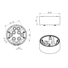 Surface Mount Adapter Kit IP54 For PD4N Detector White - 93465