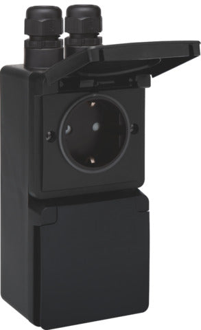 Niko Hydro IP55 Dual Vertical Socket With Protection Cover - 761-37832