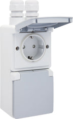 Dual Vertical IP44 Wall Socket 16A 250V With Protection - 700-37835