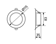 Opple LED Downlight Compact E RD100 9W 3000K - 540001290900