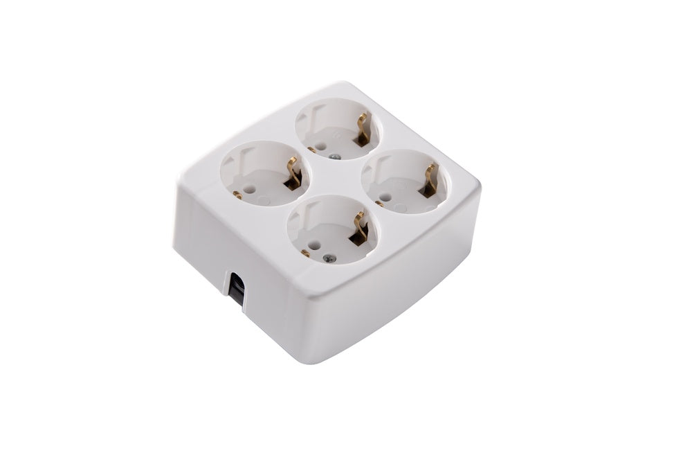 Martin Kaiser 4-Socket Desktop Power Strip Square White - 536/KWS [2 Pieces]