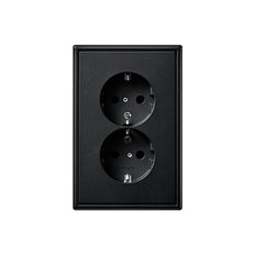Jung LS990 Double Socket Outlet Matt Black - LS5015KISWM