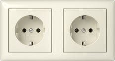 Gira System 55 Dual Socket Outlet With Ground - 492501