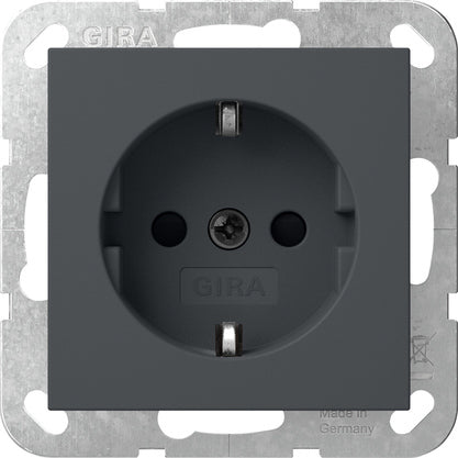 Gira System 55 Safety Plus Socket Outlet Anthracite - 445328