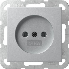 Gira System 55 Aluminum Socket Without Ground Contact - 448026