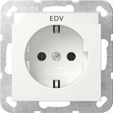 Gira System 55 SCHUKO Socket With Label Space - 445703