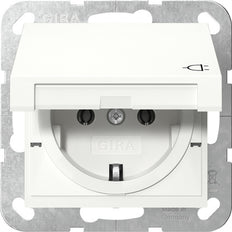 Gira System 55 SCHUKO Socket With Hinged Cover IP44 - 445427