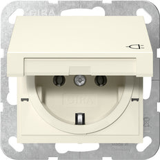 Gira System 55 SCHUKO Socket With Hinged Cover - 445401