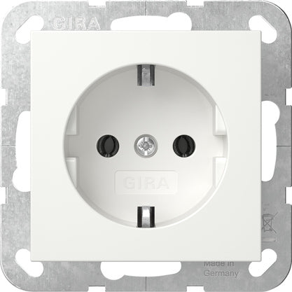 Gira System 55 SCHUKO Socket Outlet Pure White Matt - 418827 [2 Pieces]