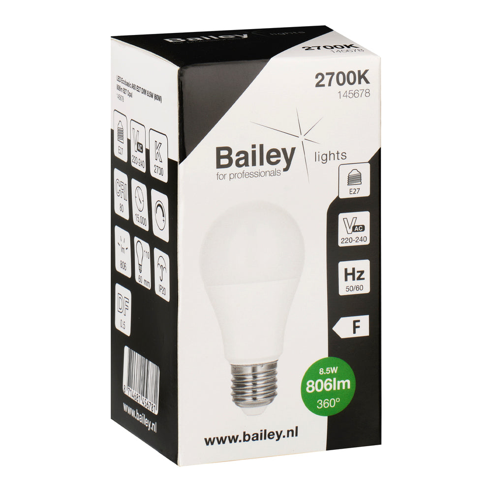 Bailey Ecobasic LED A60 E27 8.5W Dimmable 2700K - 145678 [2 Pieces]