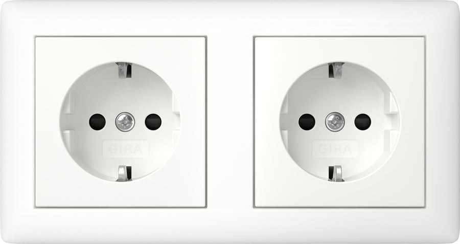 Gira Dual SCHUKO Socket With Safety Plus System 55 - 478604