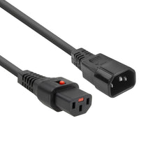 IEC C13 Lock To C14 Power Cord 2M Black - AK5034