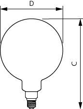 Philips G200 LED Giant Filament Globe Gold E27 6.5W Dimmable - 8719514313781