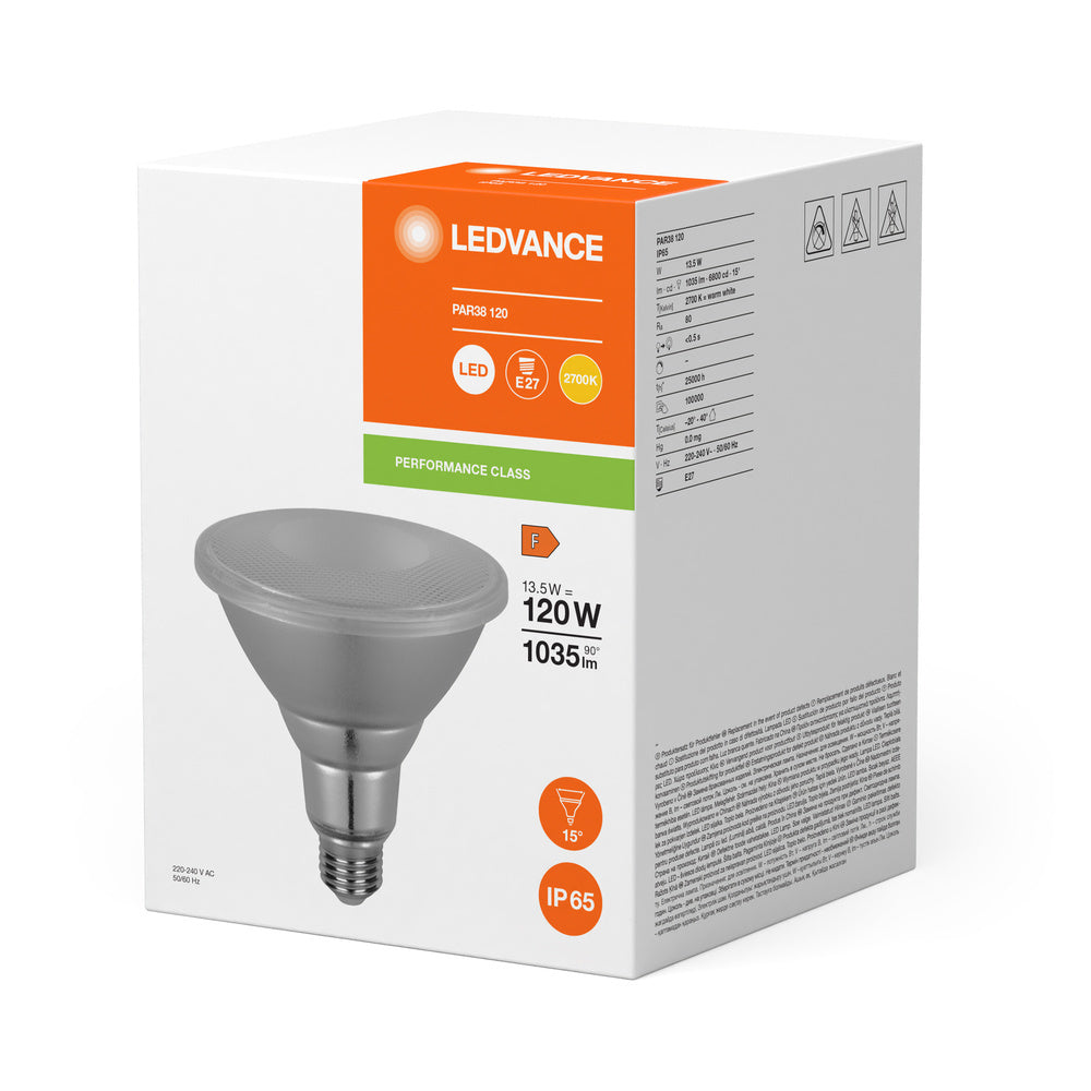LEDVANCE PAR38 LED Spotlight E27 12W IP65 2700K - 4099854067808
