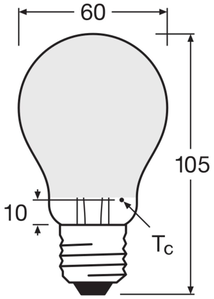 LED Classic A60 Frosted E27 6.5W 827 Filament Bulb - 4099854062421 [2 Pieces]