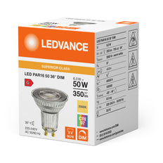 LEDVANCE Superior LED PAR16 GU10 6W 930 Dimmable Spot - 4099854059032