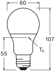 LEDVANCE Classic A60 LED Bulb 8.5W E27 2700K 806LM - 4099854049088 [2 Pieces]