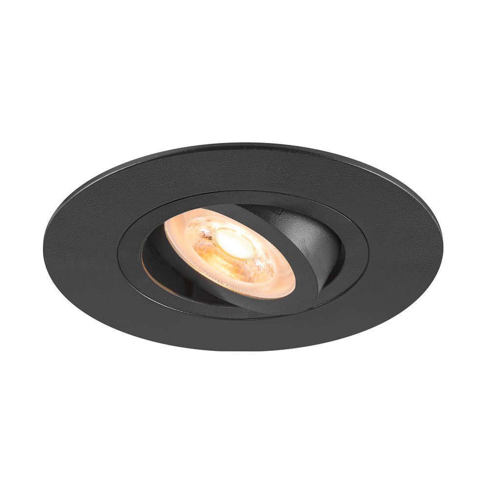 SLV New Tria 75 XL Round GU10 Recessed Ceiling Light Black - 1007625