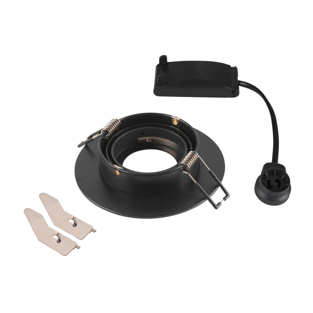 SLV New Tria 75 XL Round GU10 Recessed Ceiling Light Black - 1007625