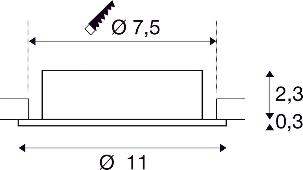 SLV New Tria 75 XL Round GU10 Recessed Ceiling Light Black - 1007625