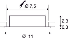 SLV New Tria 75 XL Round GU10 Recessed Ceiling Light Black - 1007625