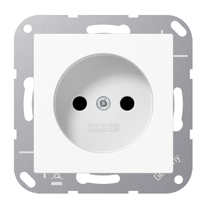 Jung Safety Plus Power Socket Without Ground Pin Alpine White - A1510NKIWW