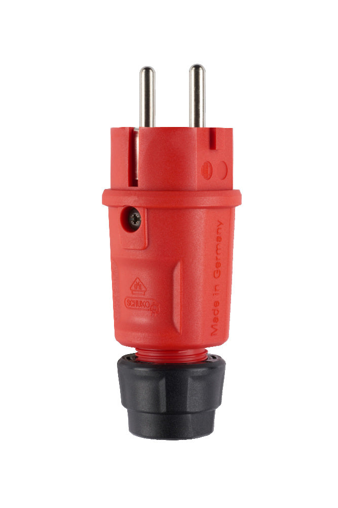 ABL Hightech IP54 SCHUKO Red Plug With Dual Grounding - 100000065 [2 Pieces]