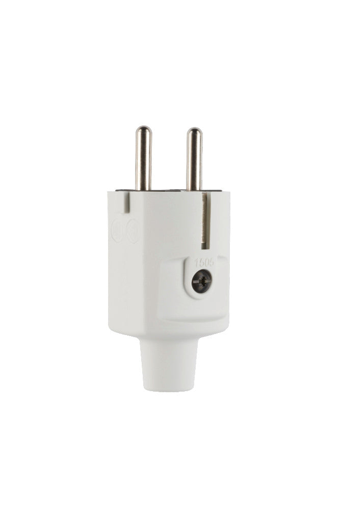 Compact SCHUKO Dual Grounding Plug IP20 TPE Grey - 100000046 [2 Pieces]
