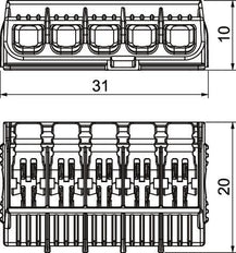 Universal 5-Wire Lever Terminal Block 450V 32A - 2054425 [45 Pieces]