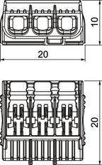 Universal 3-Wire Lever Terminal Block 450V 32A - 2054423 [75 Pieces]