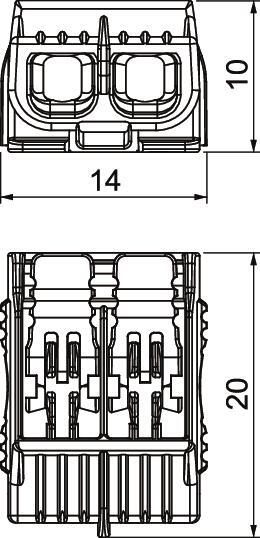 OBO Universal Lever Terminal 2 Rigid Flexible Wire Connector - 2054422 [100 Pieces]