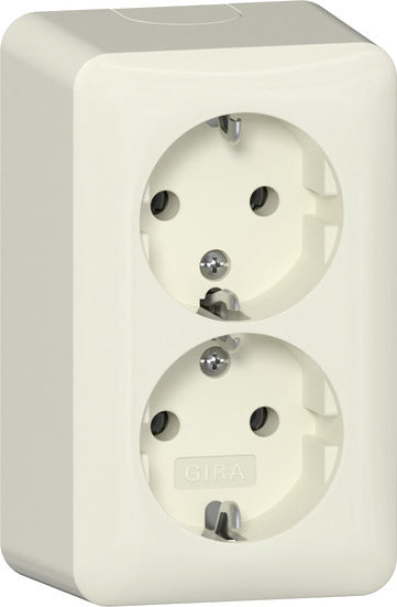 Gira Double SCHUKO Socket Outlet 16A 250V Surface Mount - 478012