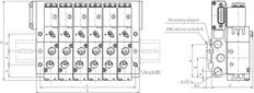 G1/4'' 10x Pneumatic Valve Terminal 24V DC 1.5-8bar/21.0-112psi Multi-pole E.MC