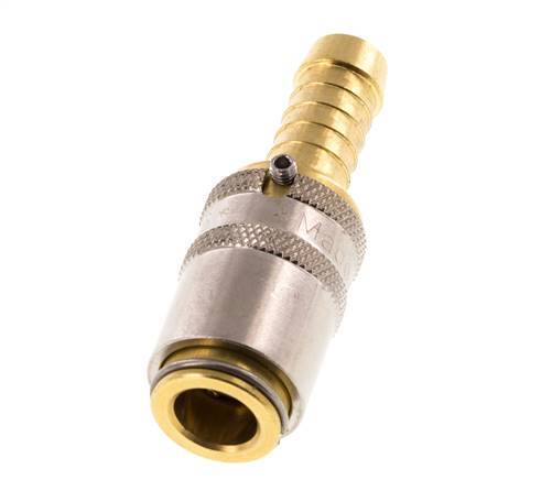 Brass DN 6 Mold Coupling Socket 9 mm Hose Pillar Unlocking Protection