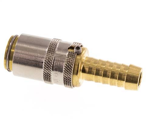 Brass DN 6 Mold Coupling Socket 9 mm Hose Pillar Unlocking Protection