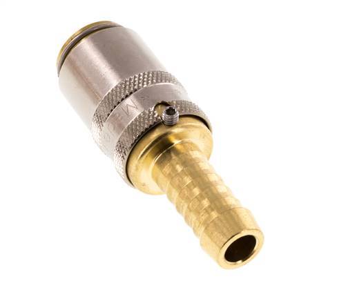 Brass DN 6 Mold Coupling Socket 9 mm Hose Pillar Unlocking Protection