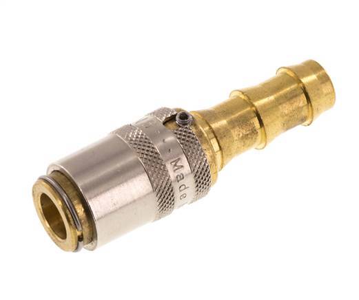 Brass DN 6 Mold Coupling Socket 9.5 mm Hose Pillar Unlocking Protection