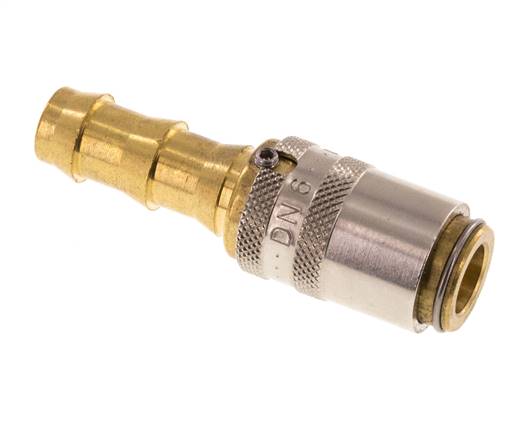 Brass DN 6 Mold Coupling Socket 9.5 mm Hose Pillar Unlocking Protection