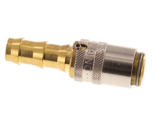 Brass DN 6 Mold Coupling Socket 9.5 mm Hose Pillar Unlocking Protection