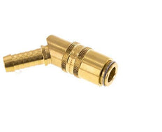 Brass DN 6 Mold Coupling Socket 9 mm Hose Pillar Double Shut-Off 45-deg