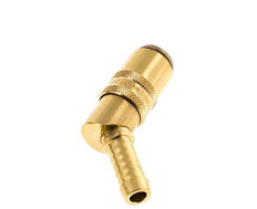 Brass DN 6 Mold Coupling Socket 9 mm Hose Pillar Double Shut-Off 45-deg