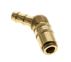 Brass DN 6 Mold Coupling Socket 9.5 mm Hose Pillar Double Shut-Off 45-deg