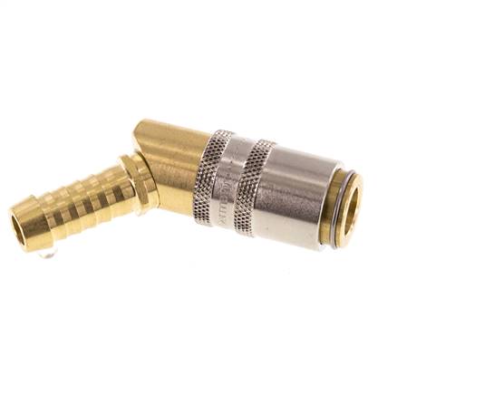 Brass DN 6 Mold Coupling Socket 9 mm Hose Pillar 45-deg