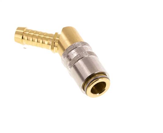 Brass DN 6 Mold Coupling Socket 9 mm Hose Pillar 45-deg