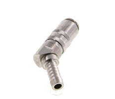 Stainless Steel DN 6 Mold Coupling Socket 9 mm Hose Pillar Double Shut-Off 45-deg