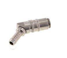 Stainless Steel DN 6 Mold Coupling Socket 9 mm Hose Pillar 45-deg